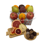 VDAY8 - Small Fruit Basket & Truffles - Honey Bear Fruit Baskets